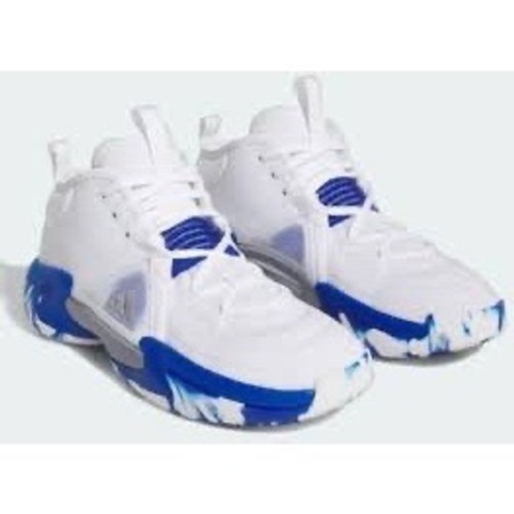 Adidas Exhibit Select Mid White Royal Blue Basketball Shoes Women 9.5 CLEAN - Picture 2 of 15